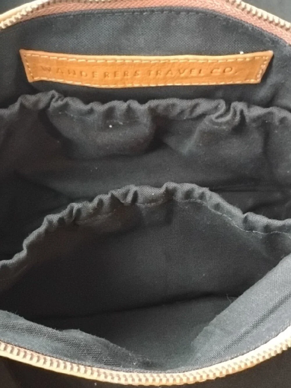 Wanderers Butterscotch Leather Zipper Pouch Toiletry Bag